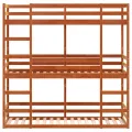 Lit superposé triple sans matelas 80x200 cm bois de pin massif