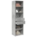 Buffet haut gris béton 50x42,5x185 cm bois d'ingénierie