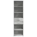 Buffet haut gris béton 50x42,5x185 cm bois d'ingénierie