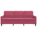 Canapé à 3 places Rouge bordeaux 180 cm Velours