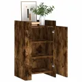 Buffet chêne fumé 45x35x75 cm bois d'ingénierie