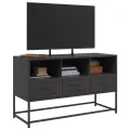 Meuble TV noir 100,5x39x60,5 cm acier