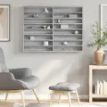 Armoire à vitrine sonoma gris 100x8,5x75 cm bois d'ingénierie