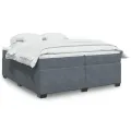 cadre de lit et matelas Gris foncé 200x200cm Velours