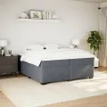 cadre de lit et matelas Gris foncé 200x200cm Velours