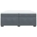 cadre de lit et matelas Gris foncé 200x200cm Velours