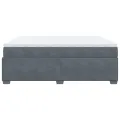 cadre de lit et matelas Gris foncé 200x200cm Velours