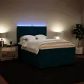 cadre de lit et matelas bleu 140x190 cm velours