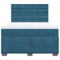 cadre de lit et matelas bleu 140x190 cm velours