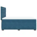 cadre de lit et matelas bleu 140x190 cm velours