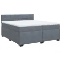 cadre de lit et matelas Gris foncé 200x200cm Velours