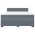 cadre de lit et matelas Gris foncé 200x200cm Velours