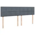 cadre de lit et matelas Gris foncé 200x200cm Velours