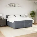 cadre de lit et matelas Gris foncé 200x200cm Velours