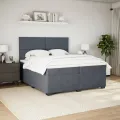 cadre de lit et matelas Gris foncé 200x200cm Velours