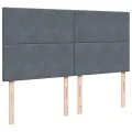 cadre de lit et matelas Gris foncé 200x200cm Velours