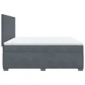 cadre de lit et matelas Gris foncé 200x200cm Velours