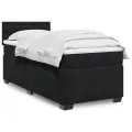 cadre de lit avec matelas Noir 100x200 cm Velours