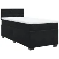 cadre de lit avec matelas Noir 100x200 cm Velours