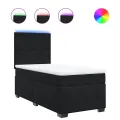cadre de lit avec matelas Noir 100x200 cm Velours