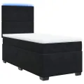 cadre de lit avec matelas Noir 100x200 cm Velours