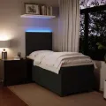 cadre de lit avec matelas Noir 100x200 cm Velours