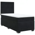 cadre de lit avec matelas Noir 100x200 cm Velours