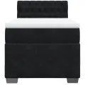 cadre de lit avec matelas Noir 100x200 cm Velours