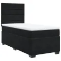 cadre de lit avec matelas Noir 100x200 cm Velours