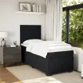 cadre de lit avec matelas Noir 100x200 cm Velours