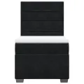 cadre de lit avec matelas Noir 100x200 cm Velours