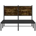 Cadre de lit en métal sans matelas chêne fumé 120x200 cm