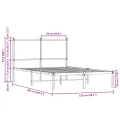 Cadre de lit en métal sans matelas chêne fumé 120x200 cm