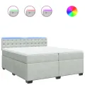 cadre de lit et matelas Gris clair 200x200cm Velours