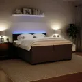 cadre de lit et matelas Gris clair 200x200cm Velours