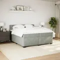 cadre de lit et matelas Gris clair 200x200cm Velours