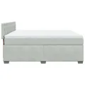 cadre de lit et matelas Gris clair 200x200cm Velours