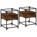 Tables de chevet 2 pcs chêne fumé 40x40x55 cm bois d'ingénierie