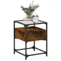 Tables de chevet 2 pcs chêne fumé 40x40x55 cm bois d'ingénierie
