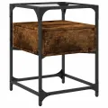 Tables de chevet 2 pcs chêne fumé 40x40x55 cm bois d'ingénierie