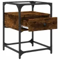Tables de chevet 2 pcs chêne fumé 40x40x55 cm bois d'ingénierie