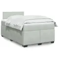 cadre de lit et matelas Gris clair 120x200cm Velours