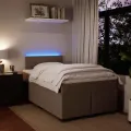 cadre de lit et matelas Gris clair 120x200cm Velours