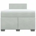 cadre de lit et matelas Gris clair 120x200cm Velours