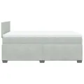 cadre de lit et matelas Gris clair 120x200cm Velours