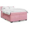 cadre de lit avec matelas Rose 140x190 cm Velours