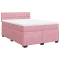 cadre de lit avec matelas Rose 140x190 cm Velours