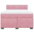 cadre de lit avec matelas Rose 140x190 cm Velours