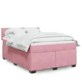 cadre de lit avec matelas Rose 140x190 cm Velours