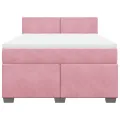 cadre de lit avec matelas Rose 140x190 cm Velours